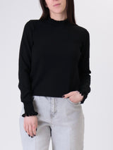 Black ruffled sweater