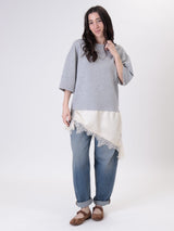 T-shirt con lingerie grigio