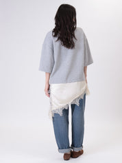 T-shirt con lingerie grigio