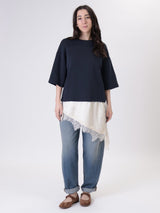 T-shirt con lingerie blu