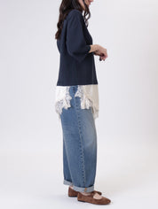 T-shirt con lingerie blu