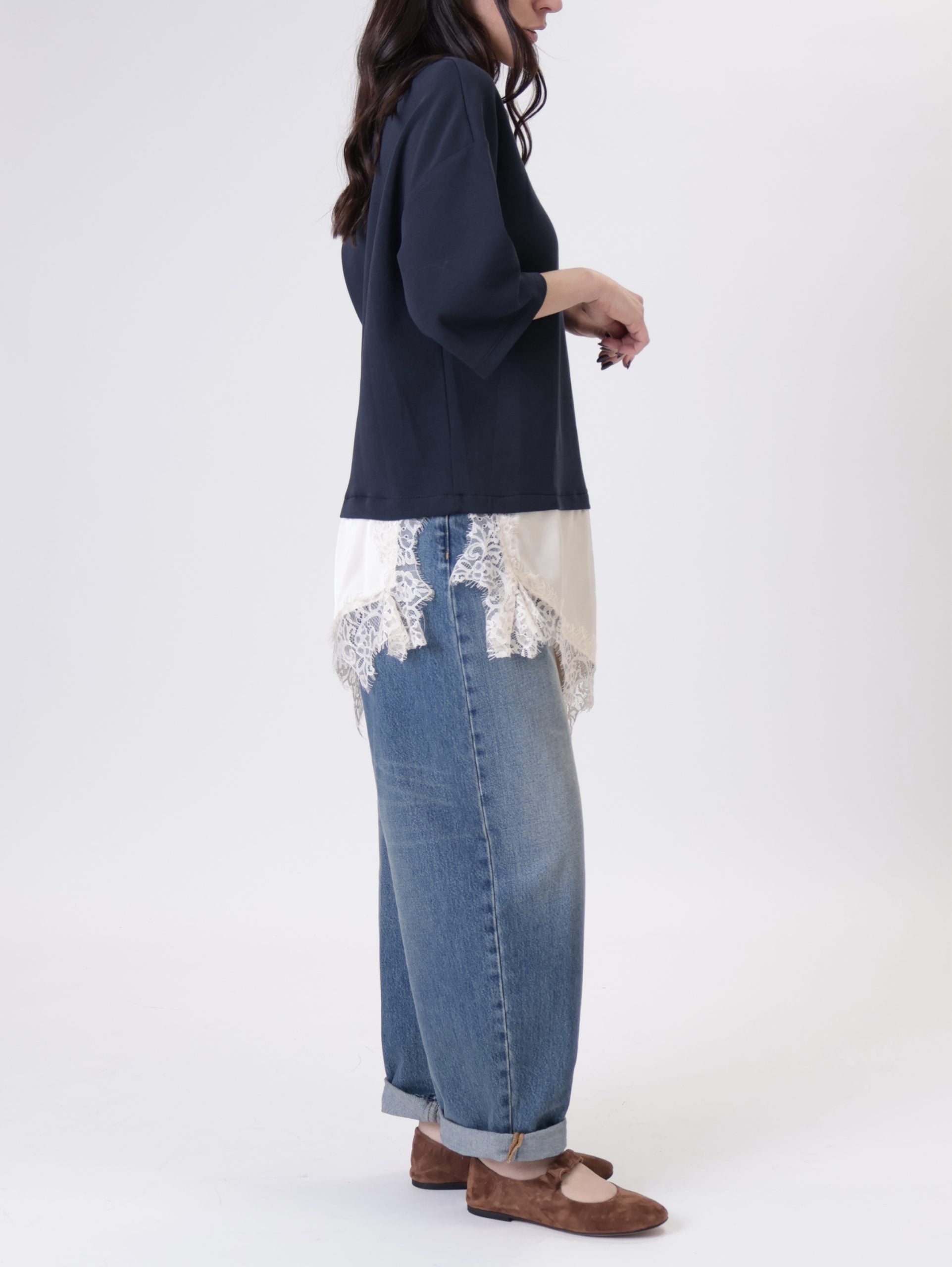 T-shirt con lingerie blu
