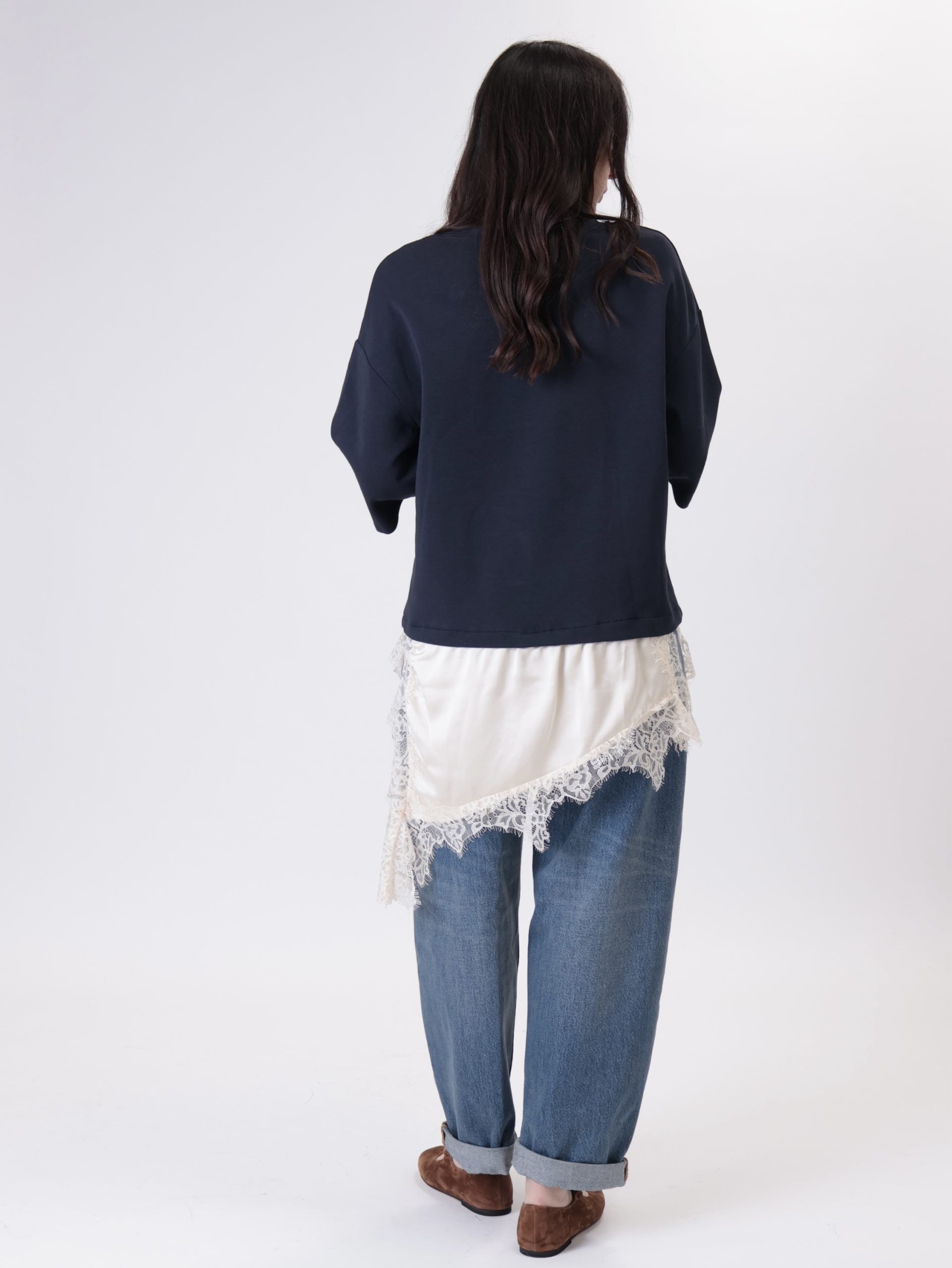 T-shirt con lingerie blu