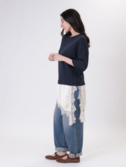 T-shirt con lingerie blu
