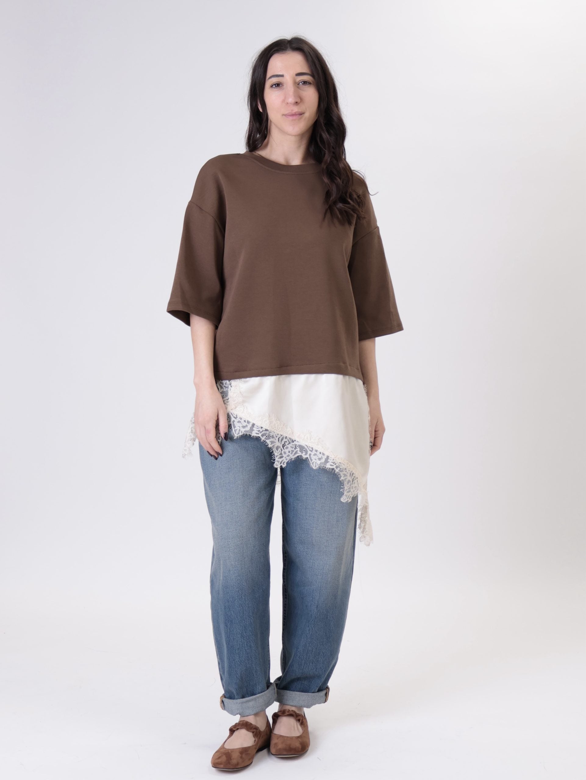 T-shirt con lingerie cioccolato
