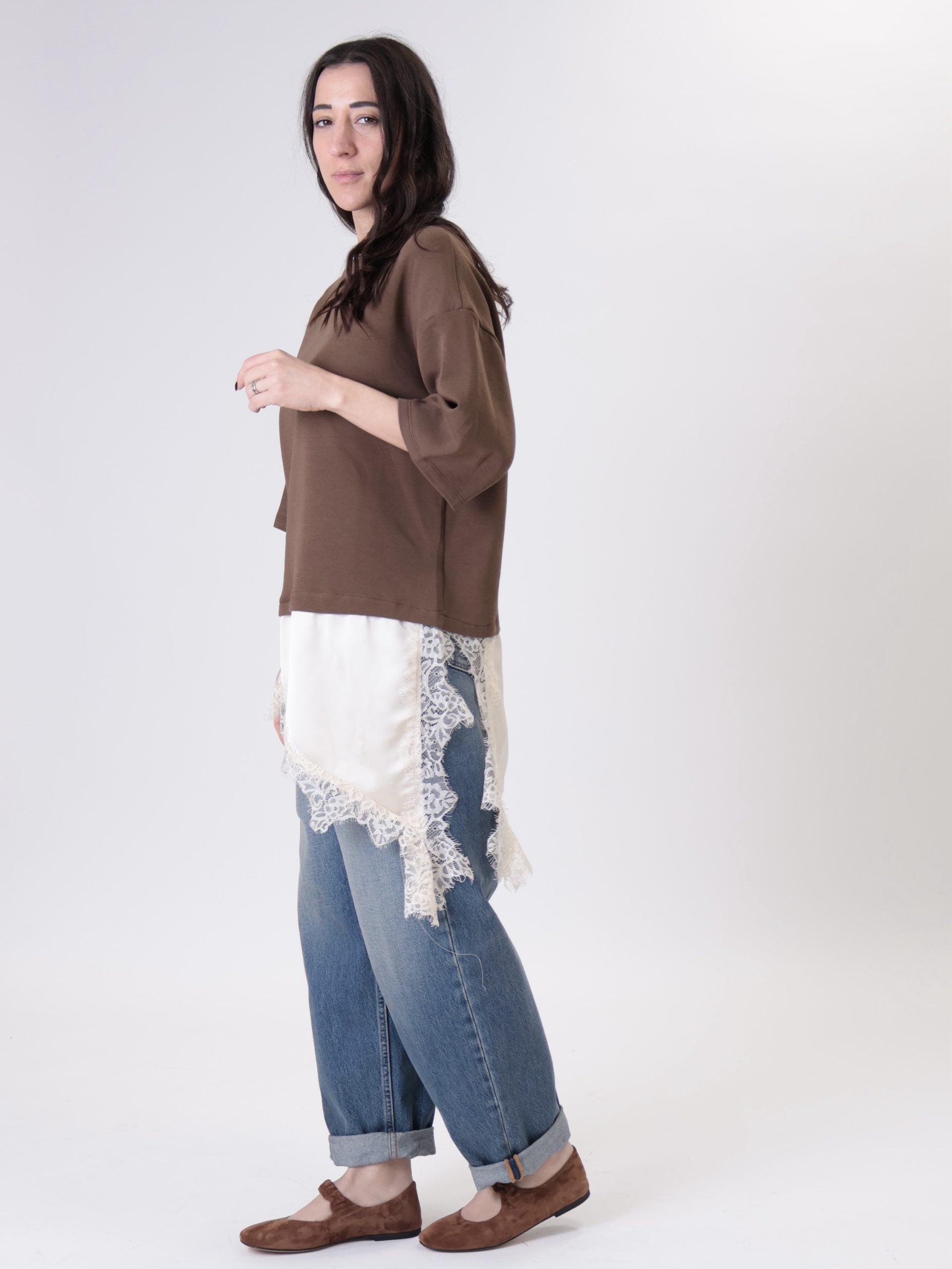 T-shirt con lingerie cioccolato