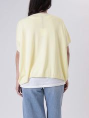 Gilet scollo V viscosa giallo
