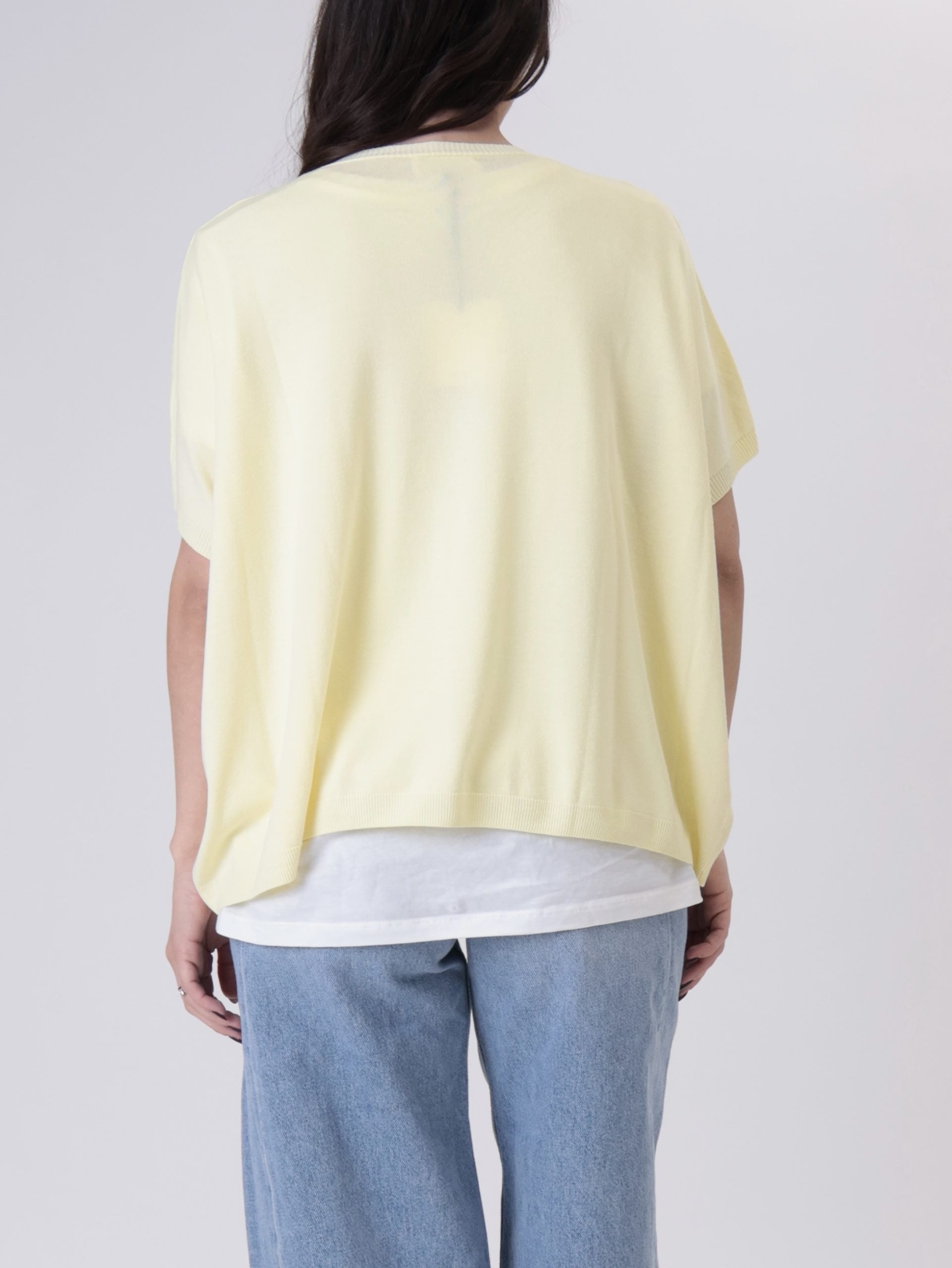 Gilet scollo V viscosa giallo