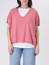 Pink V-neck viscose vest