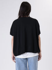 Gilet scollo V viscosa nero