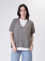 Anthracite viscose V-neck vest