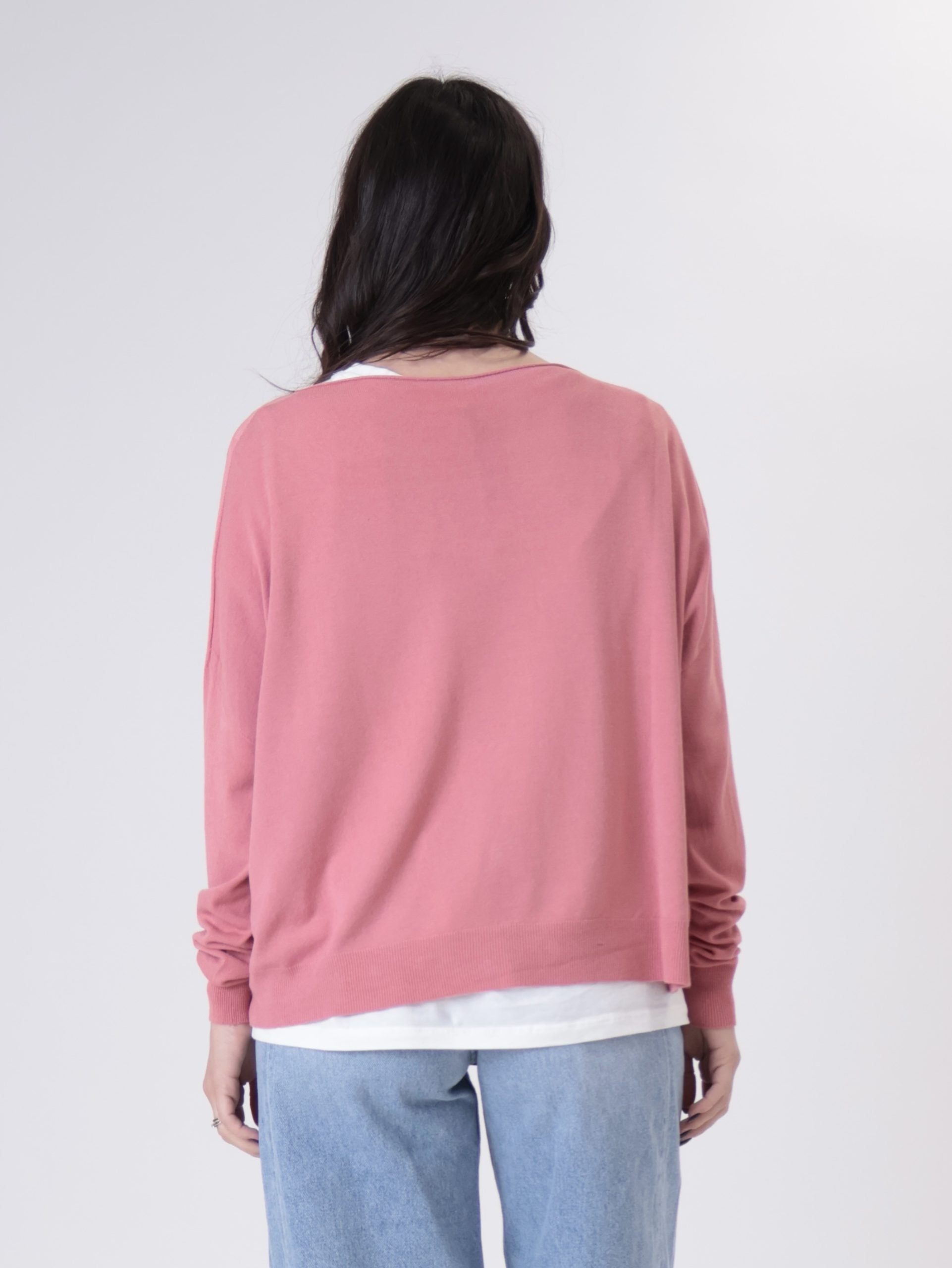 Pullover  over viscosa rosa