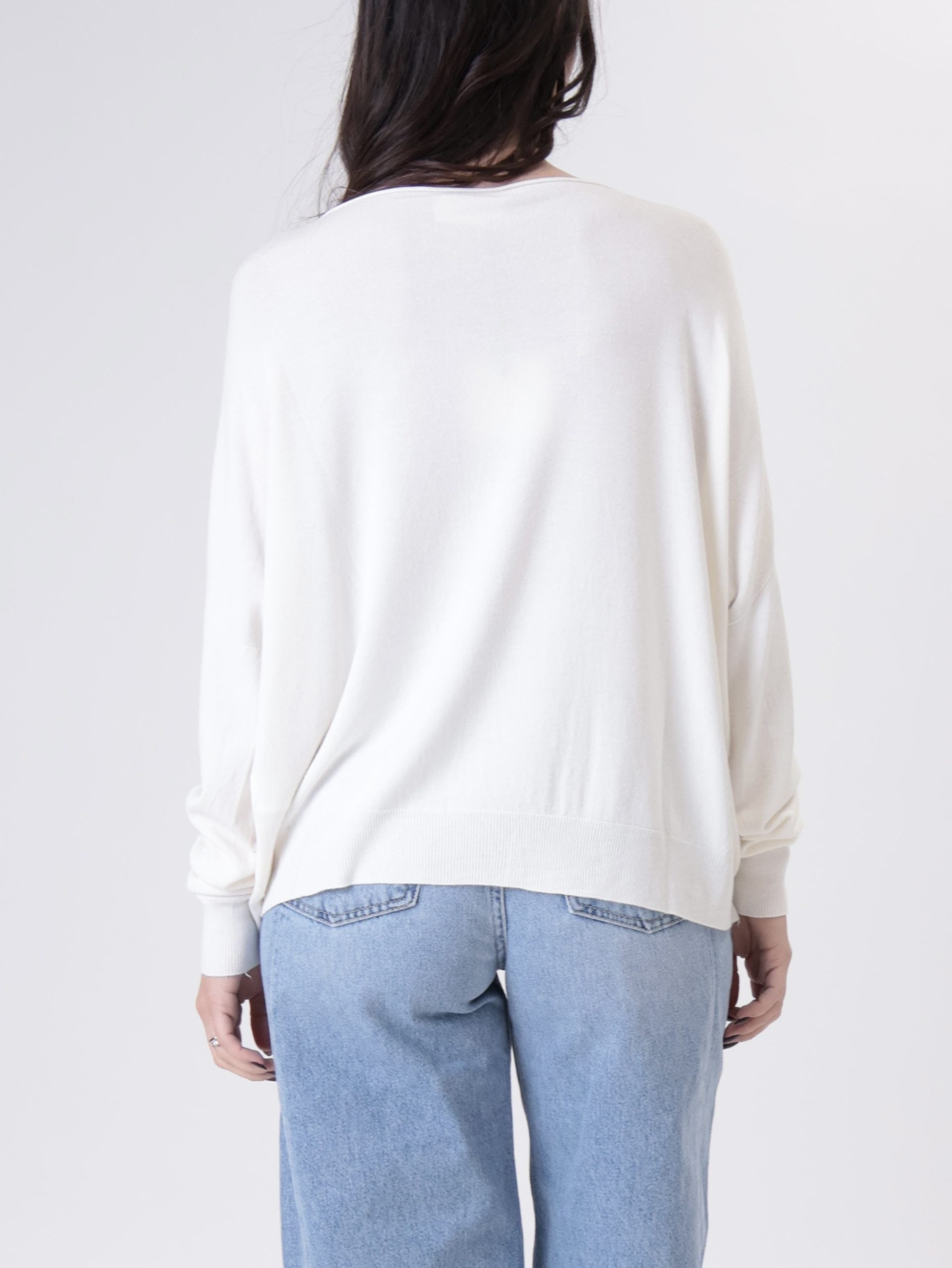 Pullover  over viscosa panna