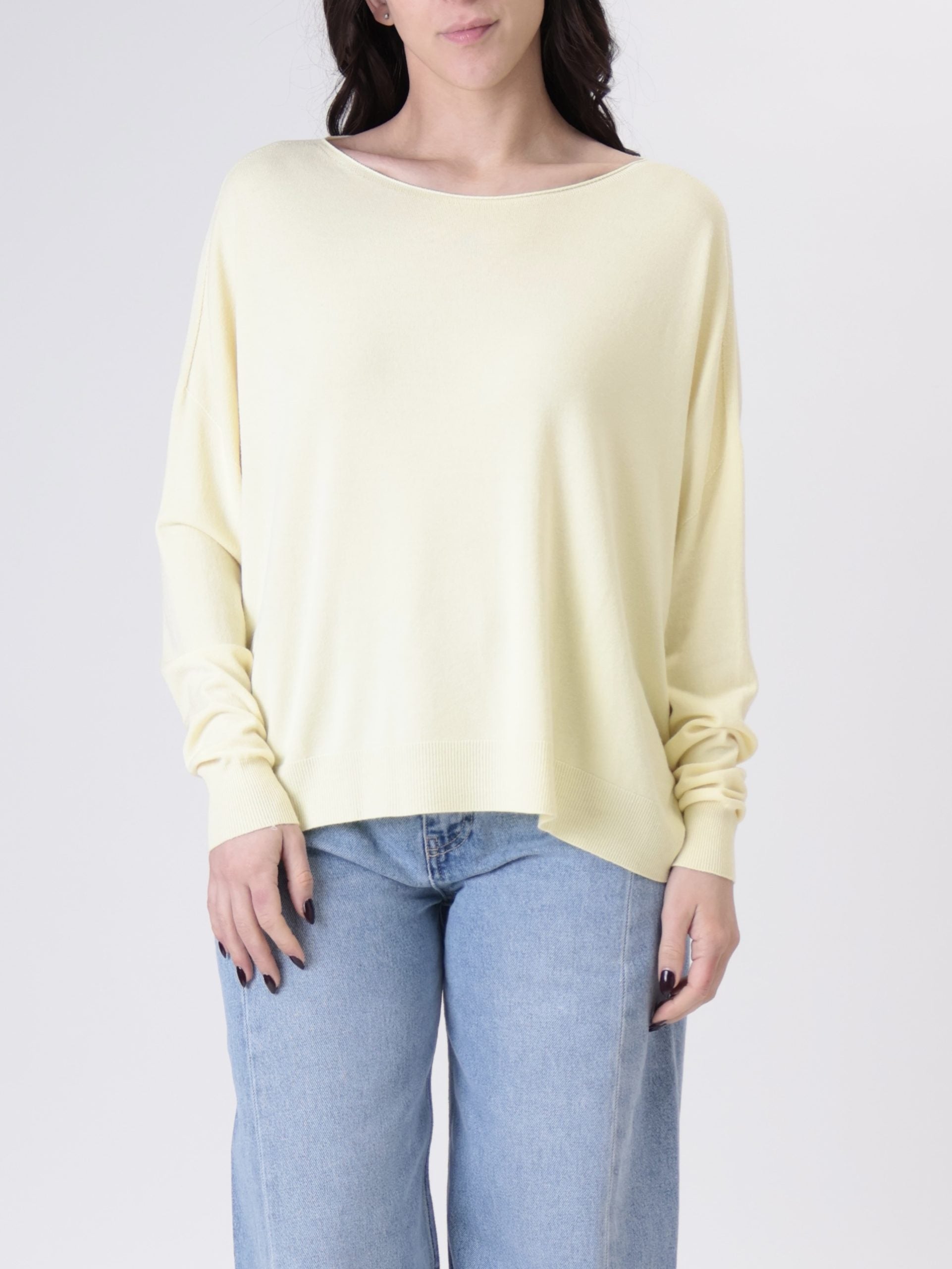 Pullover  over viscosa giallo