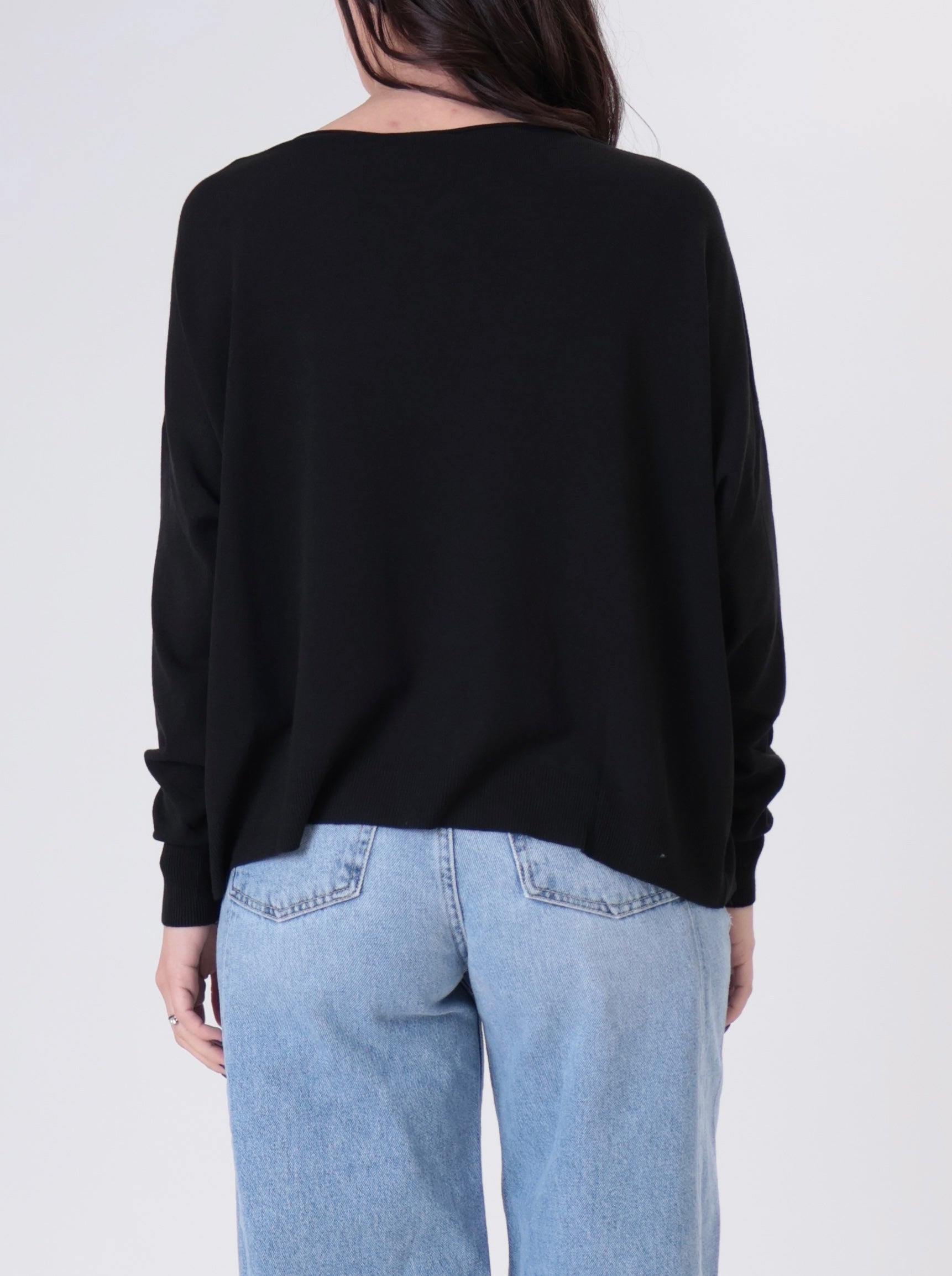 Pullover  over viscosa nero