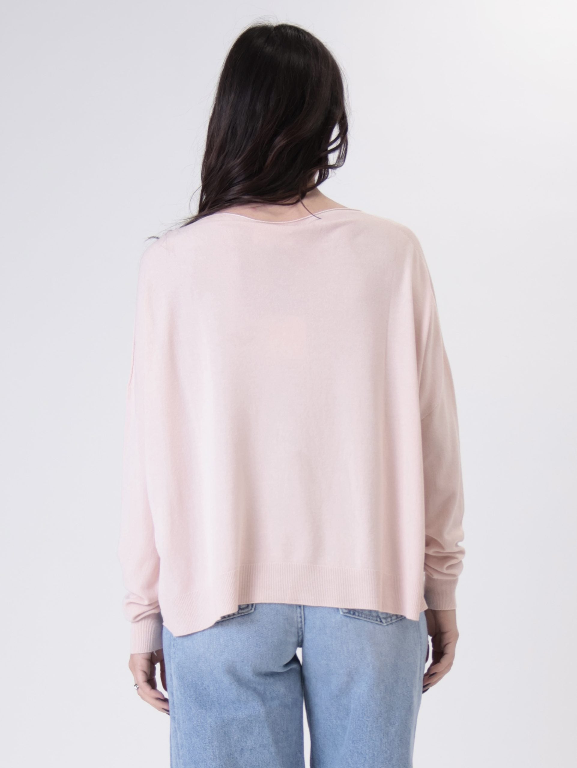Powder pink viscose pullover