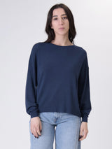 Pullover scatola viscosa blu