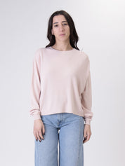 Powder pink boxy viscose jumper