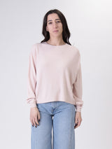 Powder pink boxy viscose jumper
