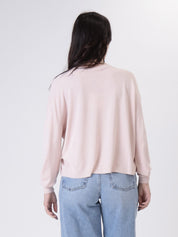 Powder pink boxy viscose jumper