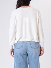 Pullover scatola viscosa panna