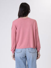 Pink viscose boxy pullover