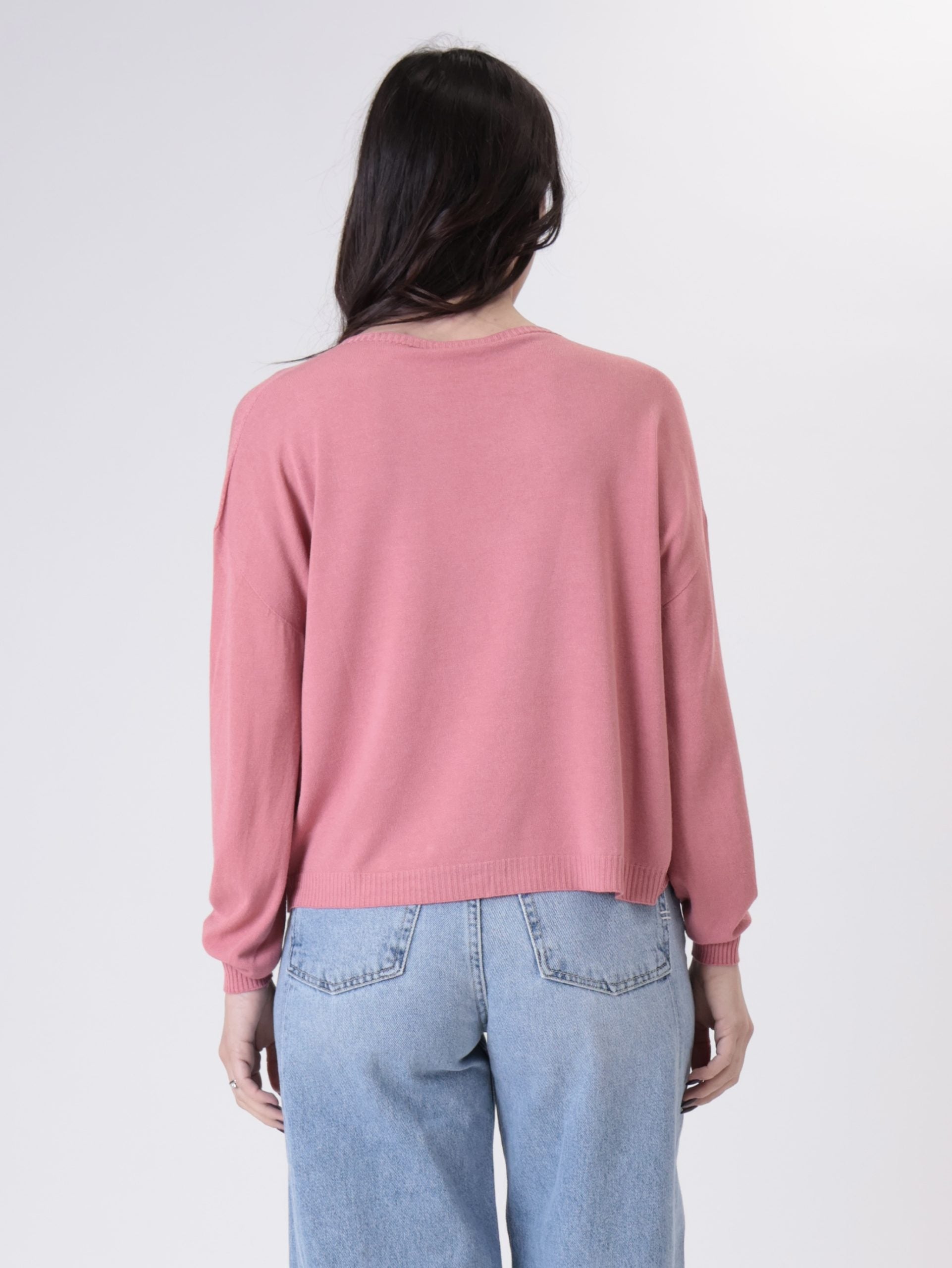 Pink viscose boxy pullover