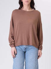 Brown viscose boxy pullover
