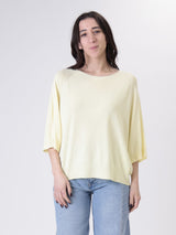 Pullover mezza manica viscosa giallo