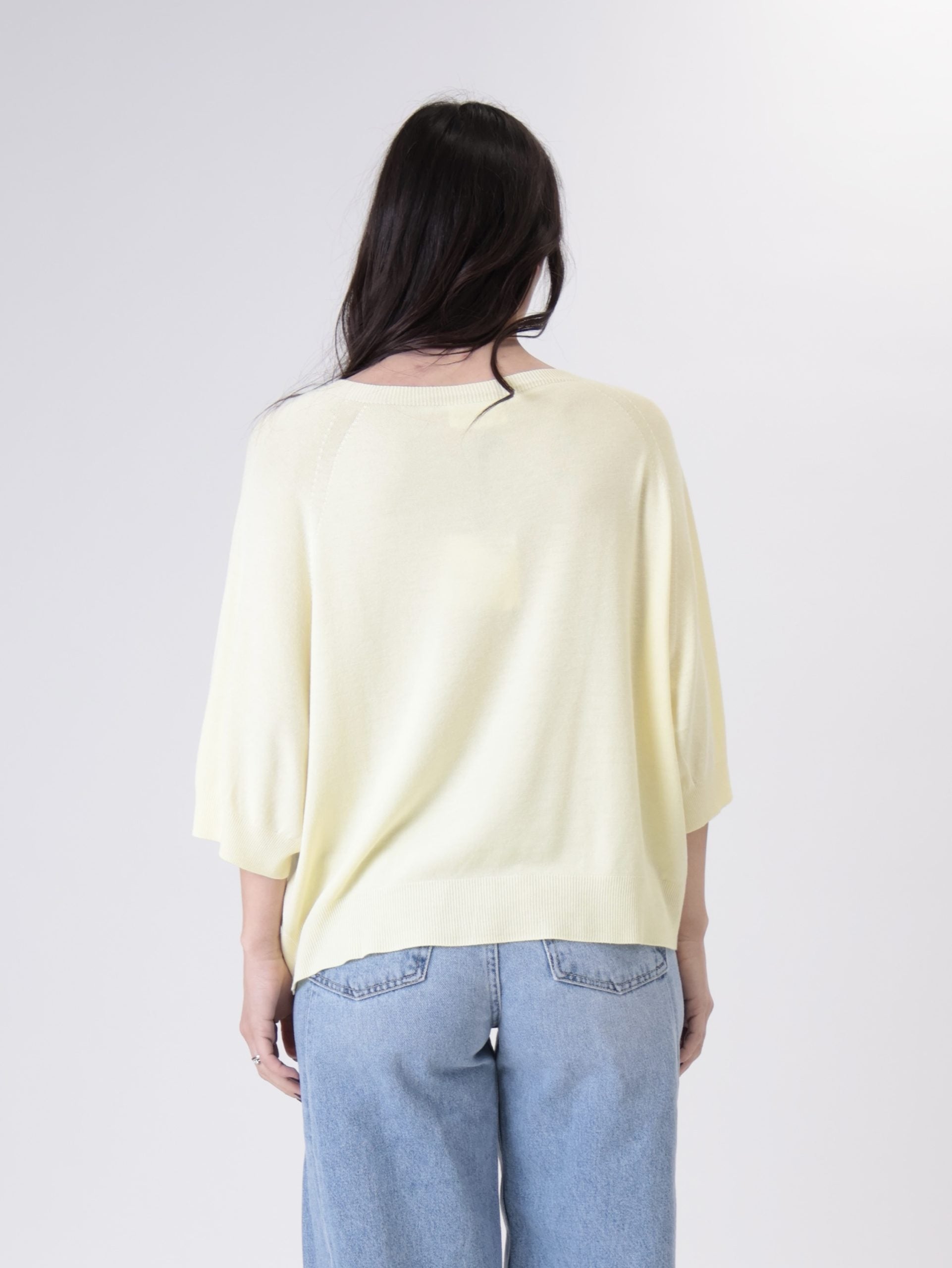 Pullover mezza manica viscosa giallo
