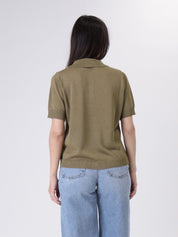Polo in maglia lurex militare
