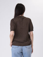 Polo in maglia lurex moro
