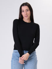 Girocollo viscosa nero