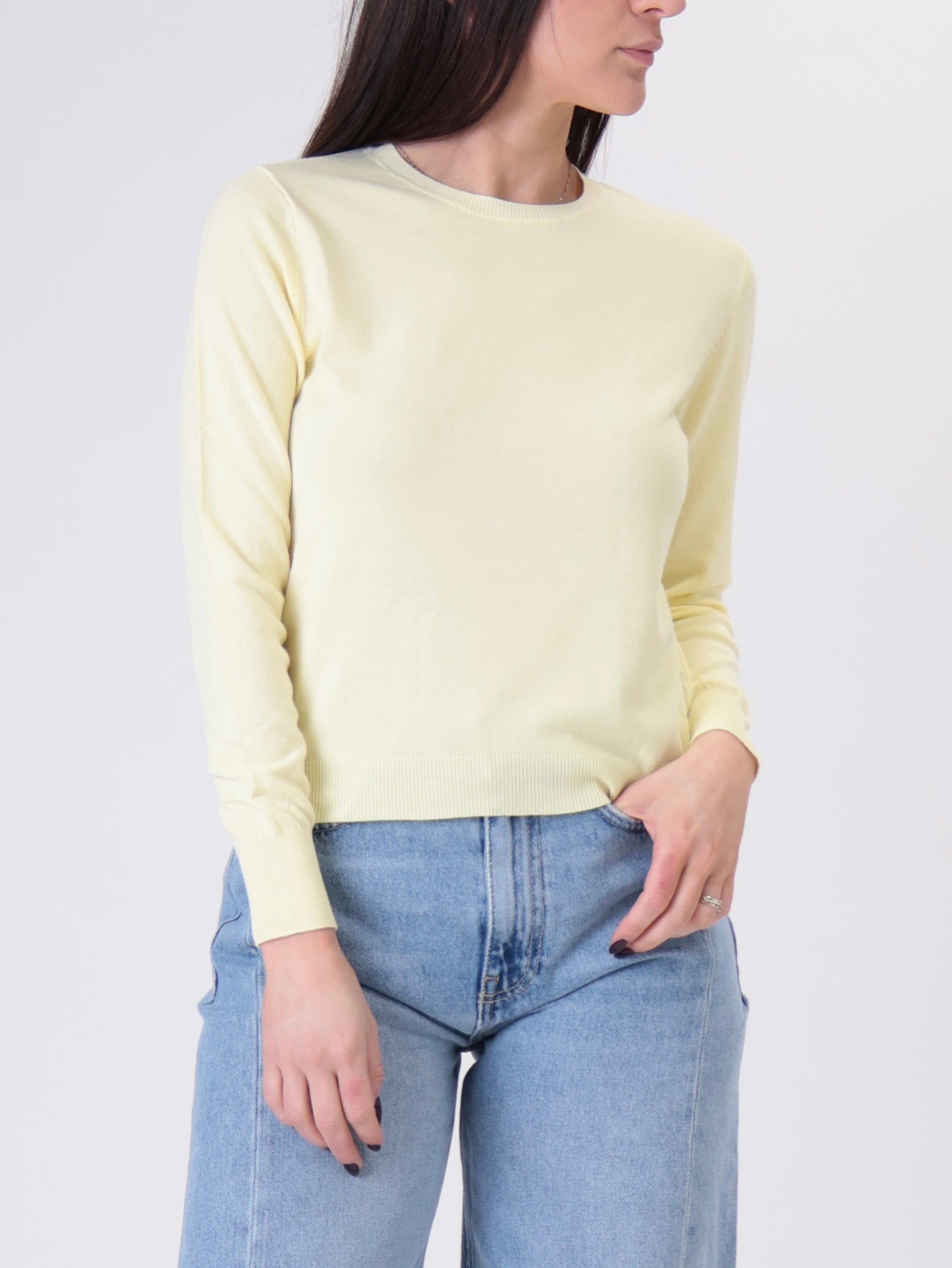 Girocollo viscosa giallo