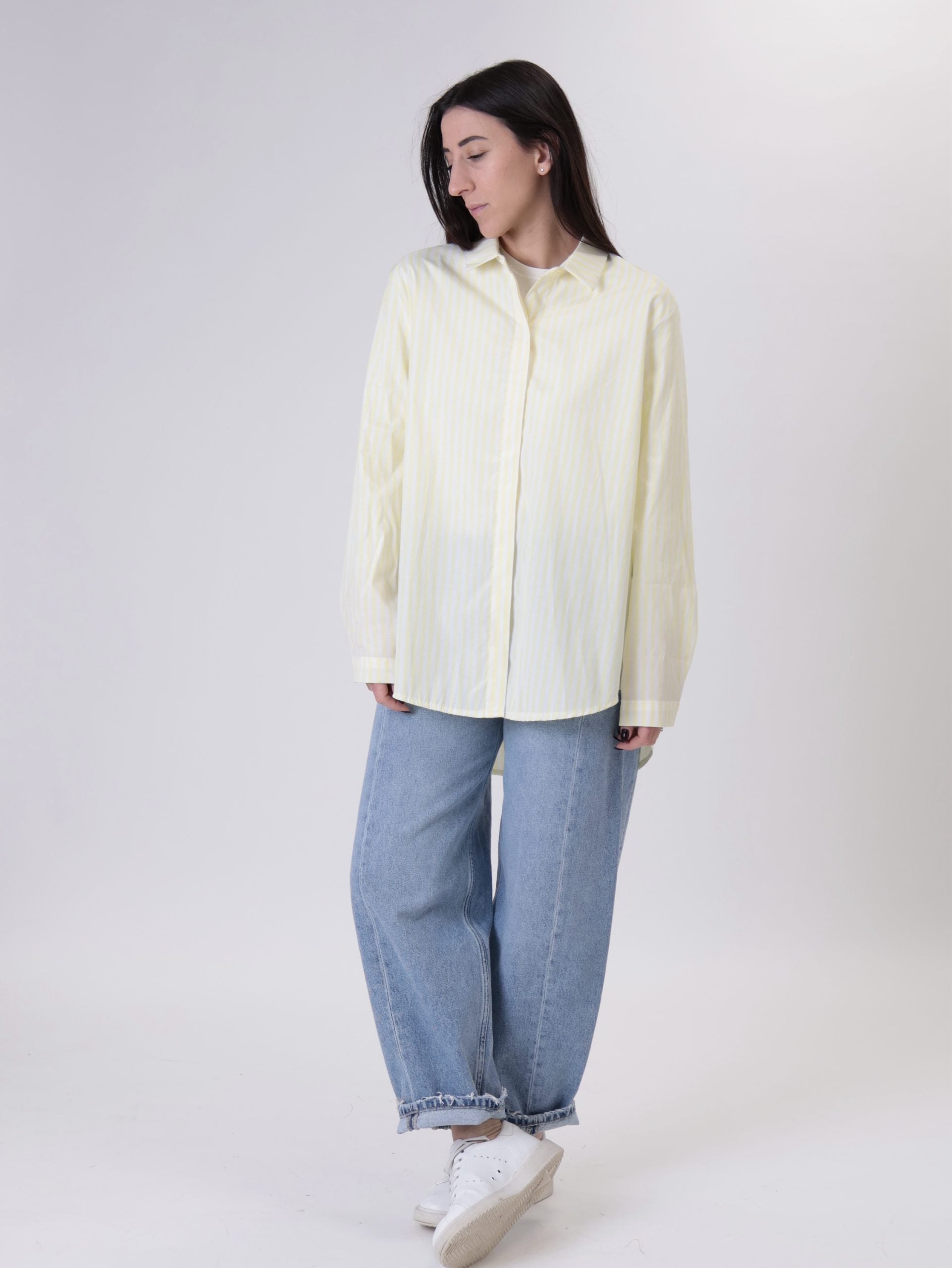 Long yellow striped shirt