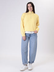 Pullover mezza zip giallo