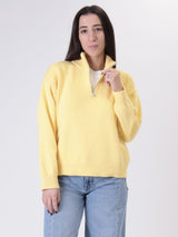 Pullover mezza zip giallo