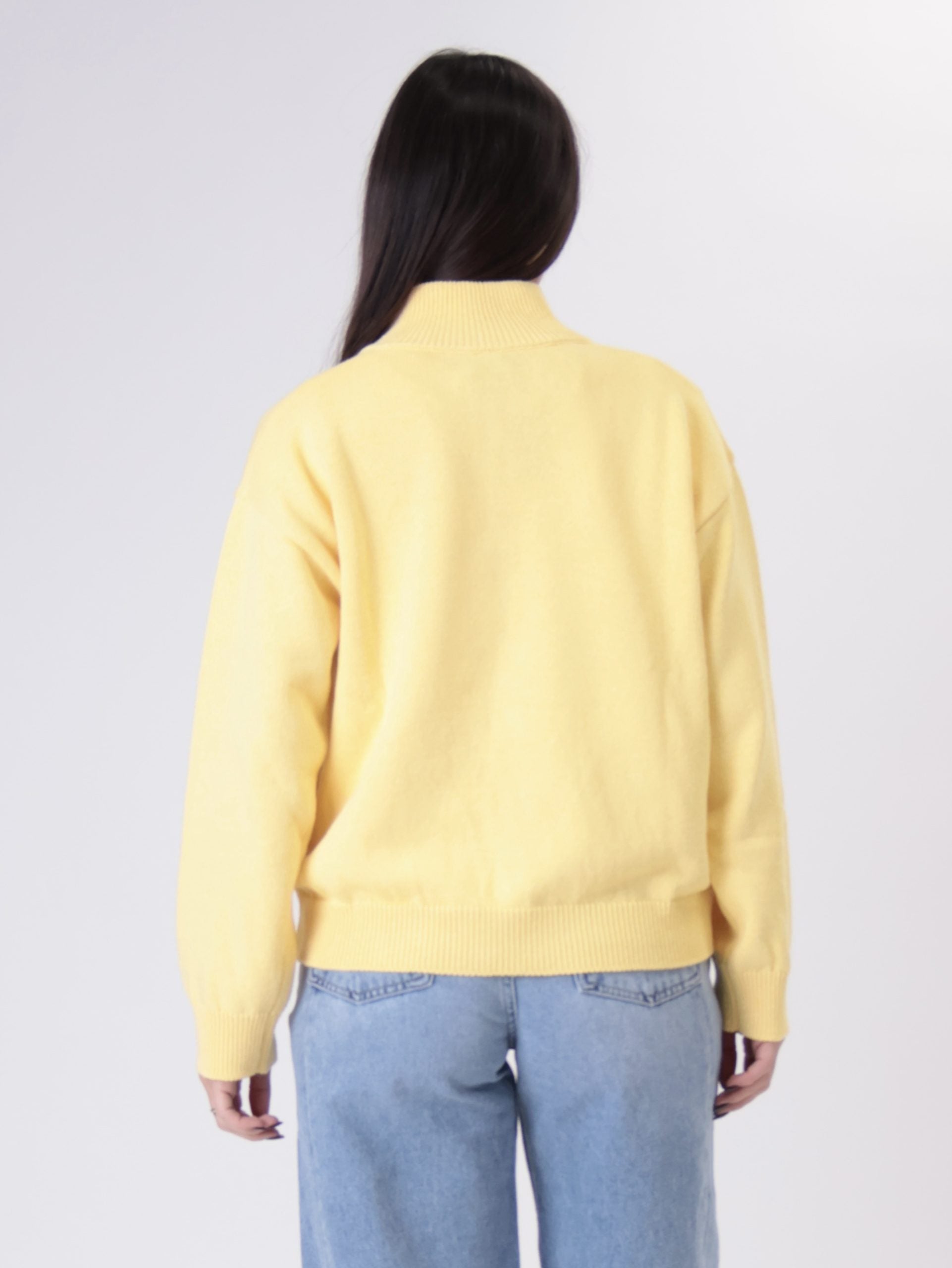 Pullover mezza zip giallo