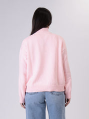 Pullover mezza zip rosa