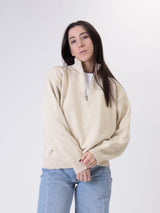 Pullover mezza zip beige