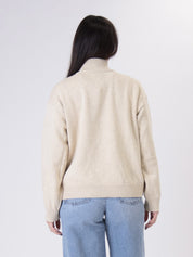 Pullover mezza zip beige