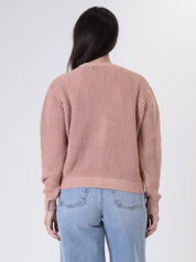 Cardigan bottoni fiore gioiello rosa