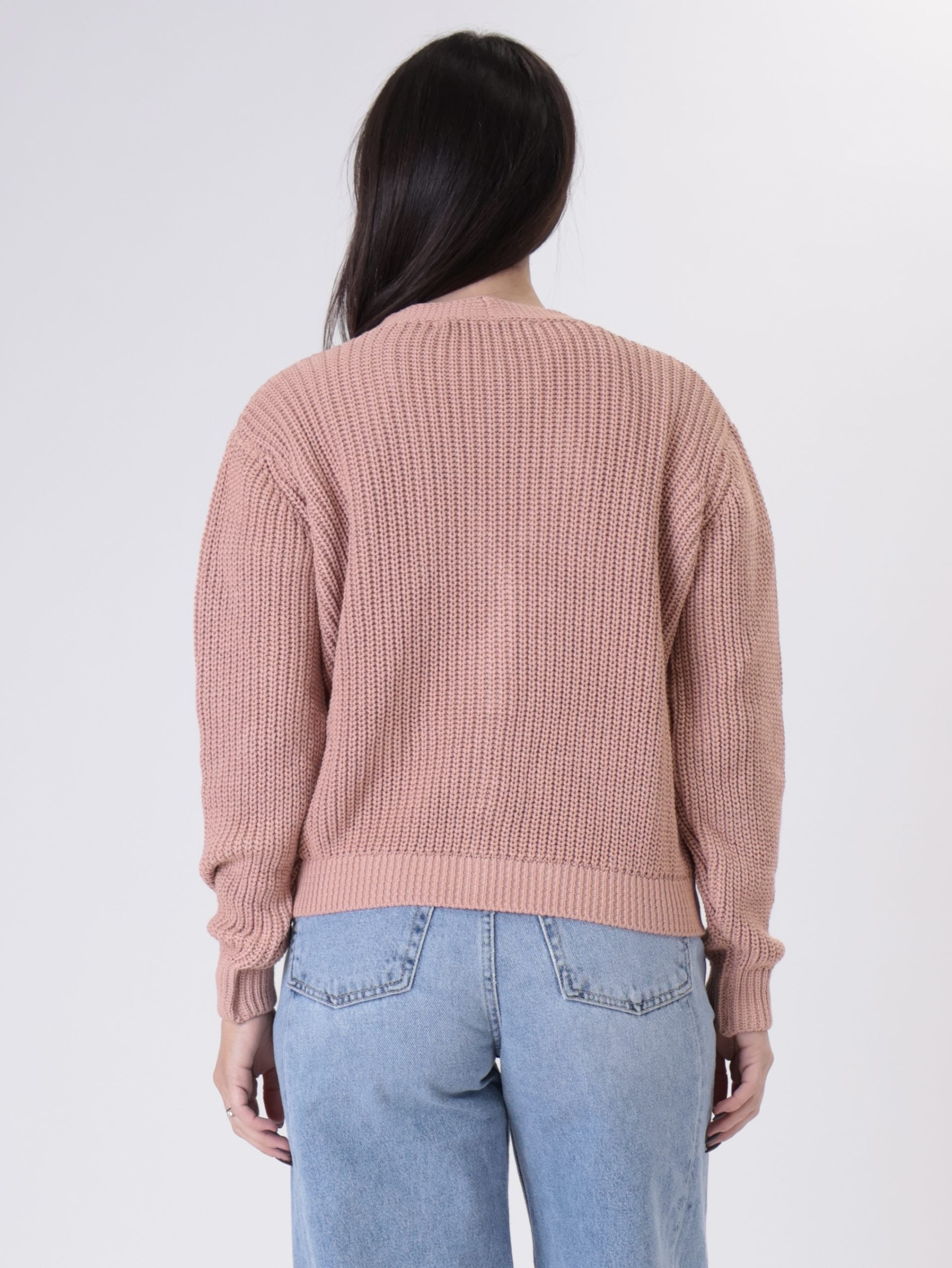 Cardigan bottoni fiore gioiello rosa