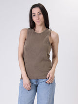 Marbled coffee racerback tank top