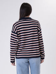 Polo in maglia riga blu