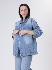Giacca denim blu