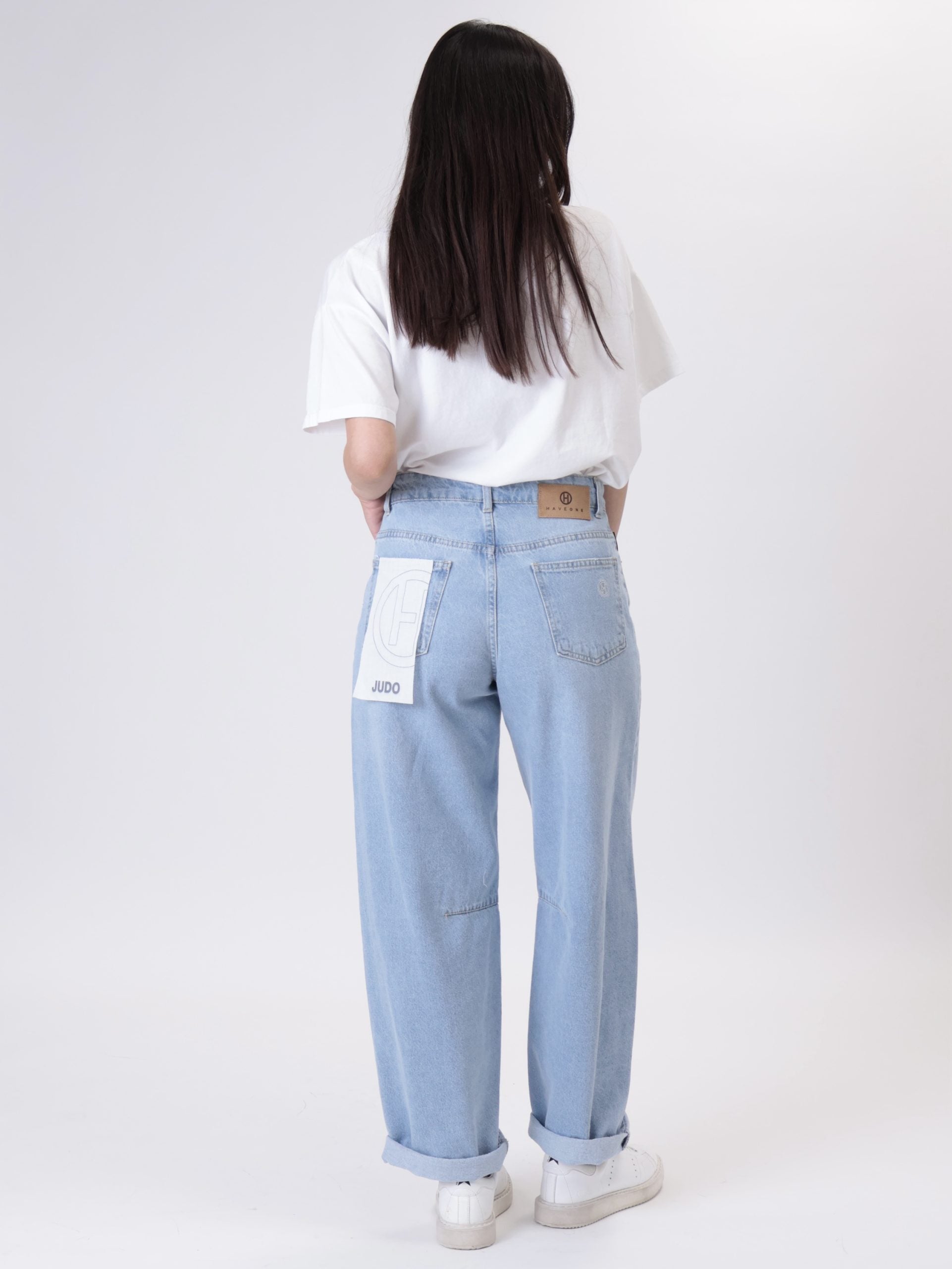 Light blue denim judo jeans