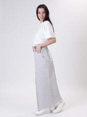 Grey denim longuette skirt