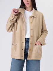 Giacca camicia scamosciata cammello