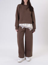 Fleece sweatshirt with chocolate lingerie
